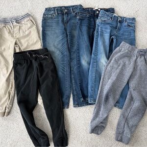 Boy’s set of 6 pairs of pants Jeans and Joggers size 7
